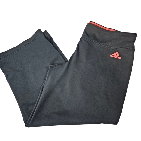Adidas Straight Leg Capri Activewear Pants Gray and Coral‎ Size Small Women's - Picture 1 of 8
